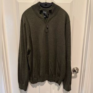 Mens Jos. A. Bank Green Quarter-Zip Wool Sweater Size XXL
